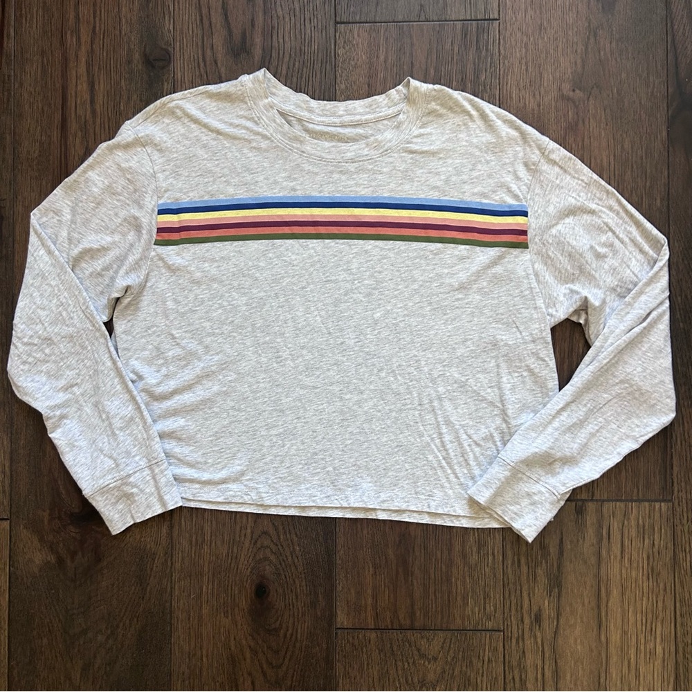 American Eagle Outfitters Heather Gray Long Sleeve Top